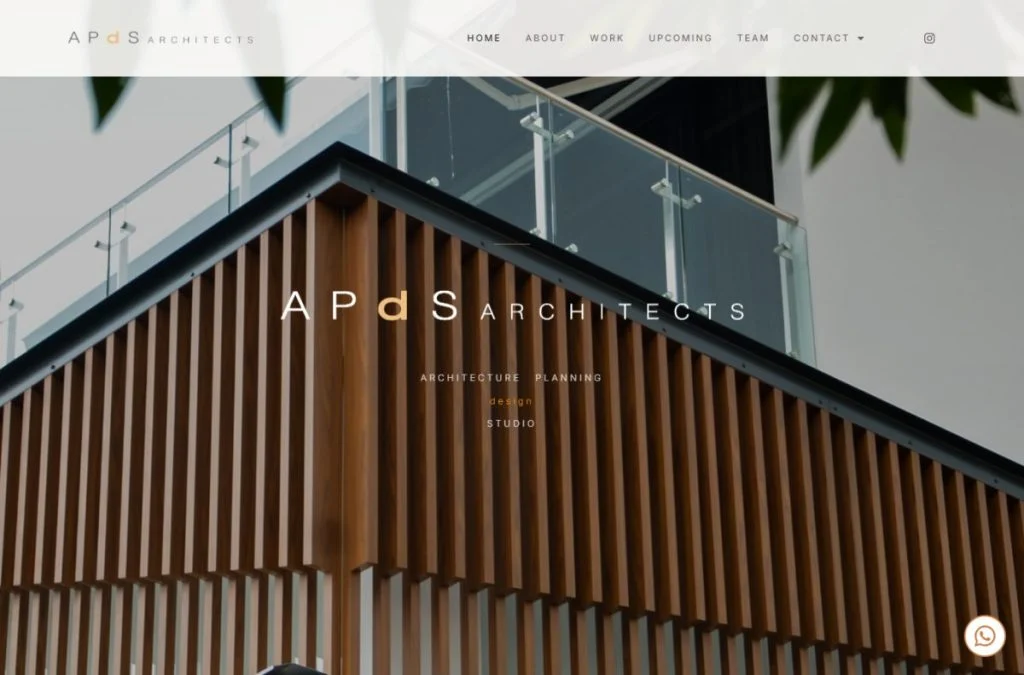 APdS Architects website homepage
