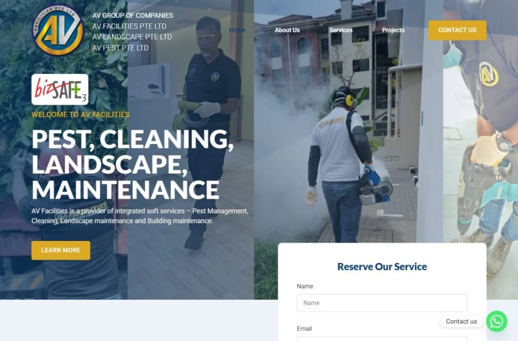 AV Facilities website homepage