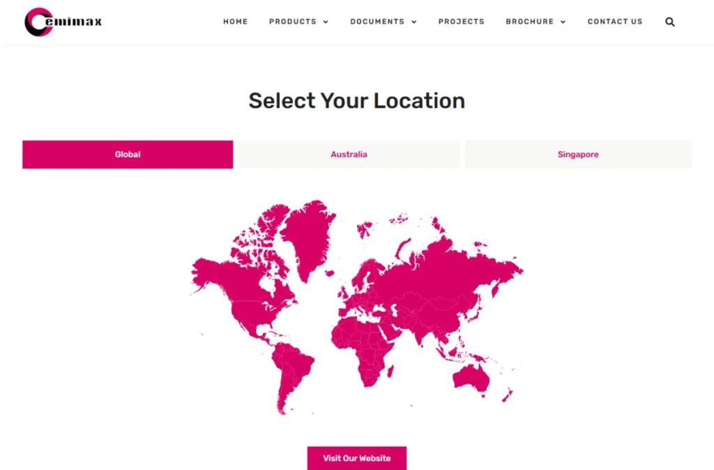 Cemimax Global website homepage