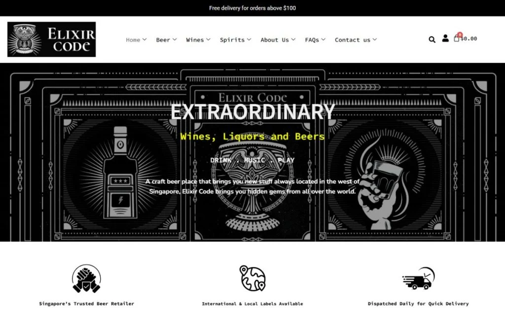 Elixir Code website homepage