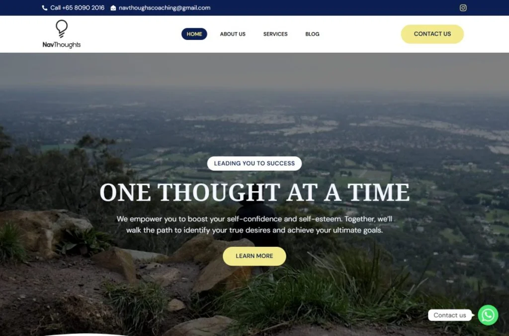 Nav Thoughts website homepage