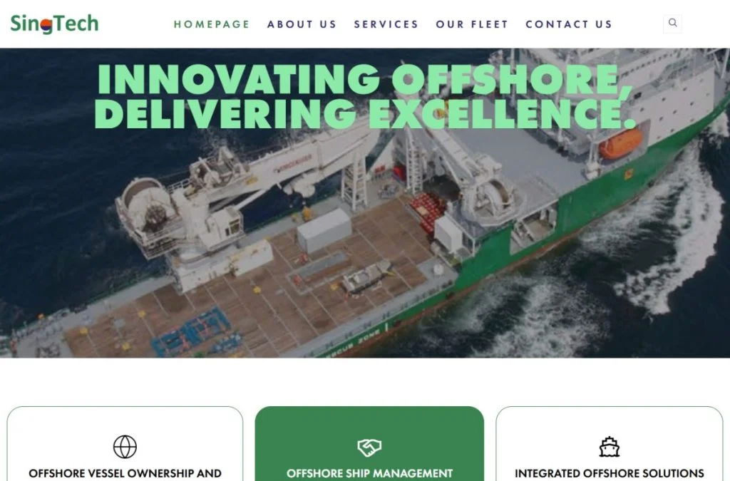 SingTech Offshore website homepage