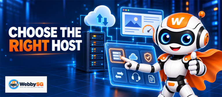 Webi comparing website hosting options for Singapore business owners